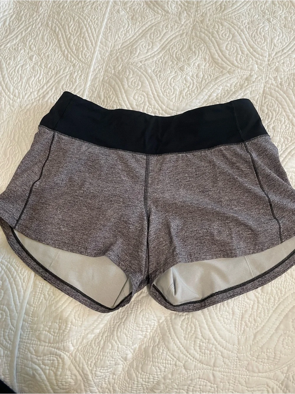 lululemon athletica Heathered Gray Speed-up Speed Shorts 4” inseam